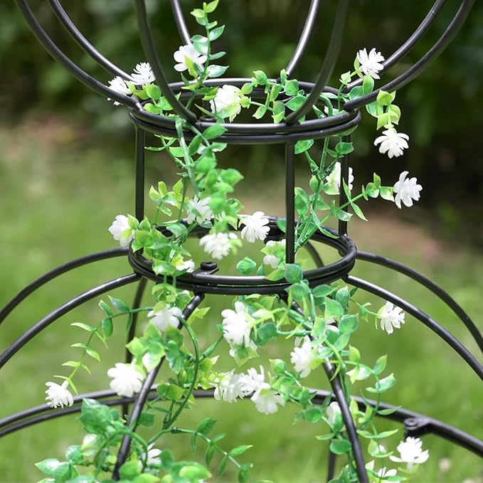 47"x17" Metal Obelisk Trellis for Climbing Plants | Unique Outdoor Support for Rose Bushes and Tall Vines | Durable & Weather-Resistant Garden Decor