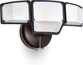 LUTEC 80W Dusk to Dawn Flood Lights Outdoor, 9000LM Super Bright LED Security Light with Photocell, IP65 Waterproof, 5000K Daylight, Hardwired 4 Heads Floodlight for Garage, Yard, Patio (Brown)