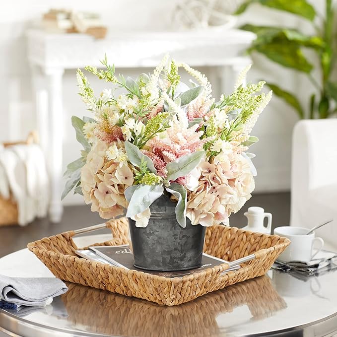 Briful 5 Size Galvanized Buckets Rustic Farmhouse Metal Bucket Galvanized Flower Bucket Home Indoor Outdoor Decorative Tin Planters (3.7In/3.9In/5.1In/5.9In/7.1In)
