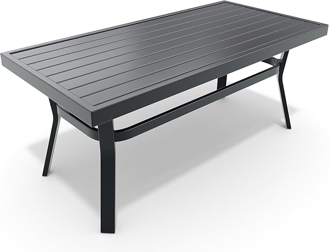 HOMREST Metal Outdoor Ottoman, 3-Piece Aluminum Footstool w/Removable Cushion, Multipurpose Footrest Stool with Coffee Side Table Additional Seating, Set of 3 Outdoor Ottomans for Patio Deck (Beige)