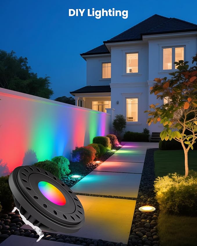 RGB PAR36 LED Light Bulb Color Changing, Warm White+15 Colors Choices on Remote Control, 12V Low Voltage Spotlight for Outdoor Landscape Lighting, Garden,Yard,Flagpole Lighting