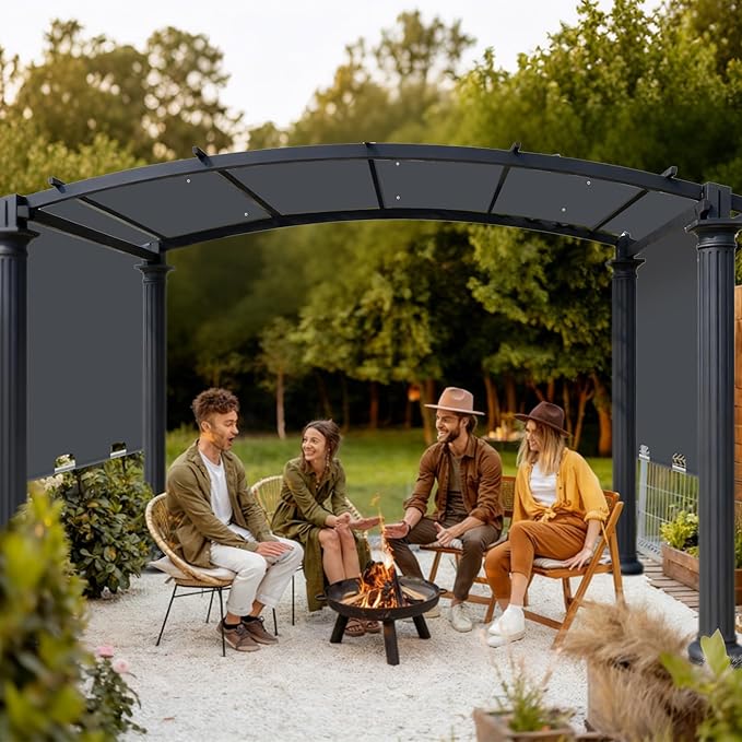 85'' x 208'' Universal Pergola Replacement Cover for Doubleton Steel Pergola L-PG080PST, Waterproof Sunshade Canopy Top for Patio Gazebo, Deck, Porch, Yard, Outdoor Cover Only (Grey)