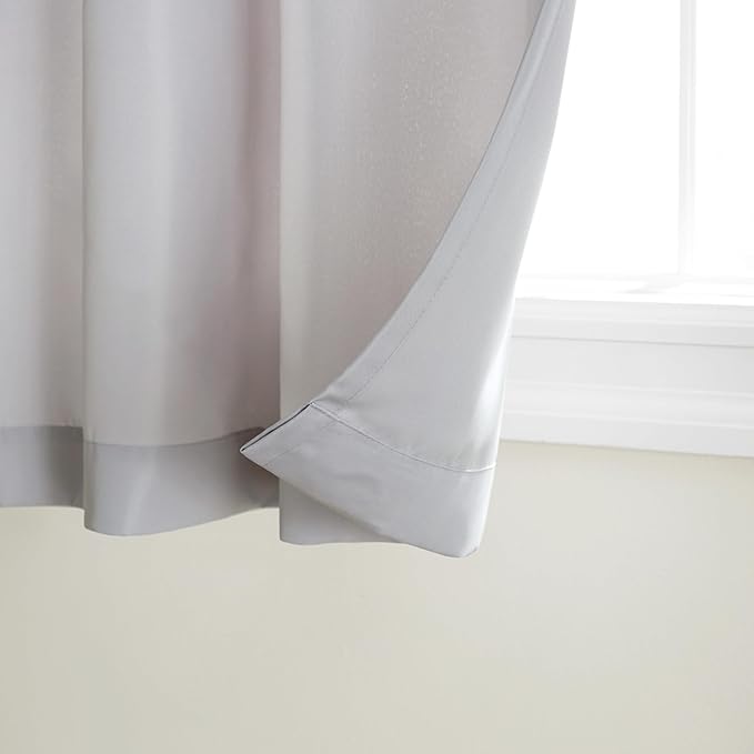 Town & Country Basics Cabana Solid Heavyweight Indoor Outdoor Curtains, Light Filtering Opacity with Grommet Top, Water Repellent, 2-Pack Set, 54"x132", Cloud Grey