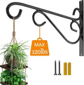 12 Inch Hanging Plant Bracket, Thick Solid Steel Wall Mount Bracket for Heavy Duty Decorations, Rust-Resistant Plant Hanger Hook for Planters, Wreaths, Fruit baskets, Wind Spinners, Lights, Lanterns