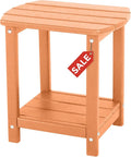 Adirondack Square Outdoor Side Table,2-Tier Storage Patio Side Table, HDPE End Tables for Backyard Pool Porch Garden Lawn