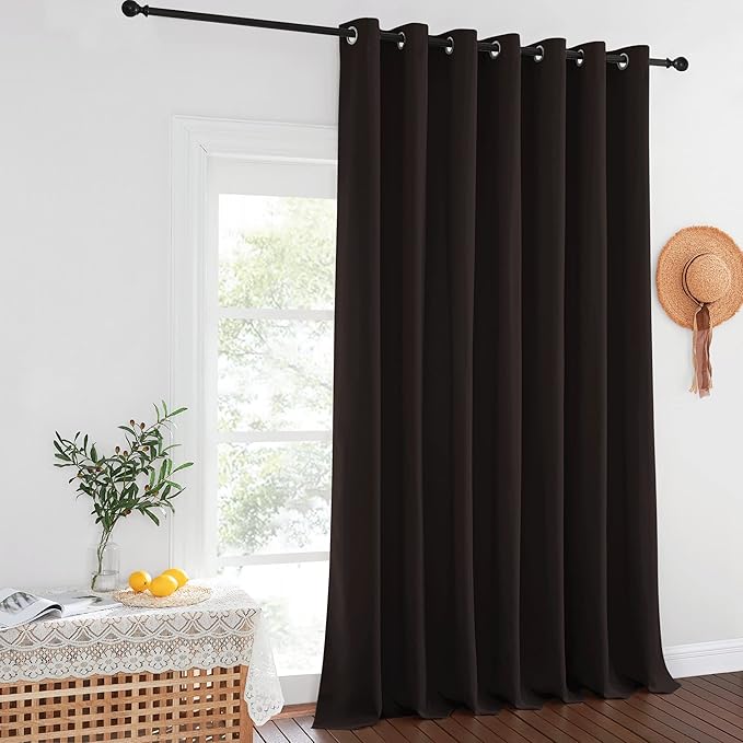 NICETOWN Toffee Brown Blackout Curtains for Bedroom/Living Room 132 Inch Length - Thermal Insulated Room Darkening Grommet Top Window Curtains (100 by 132 - Inch, 1 Panel)