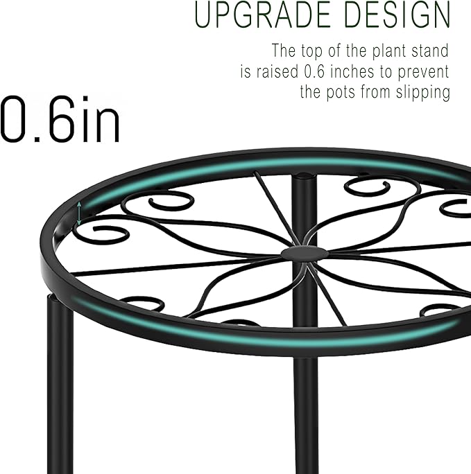 CADANI 5 Pack Metal Plant Stands for Outdoor Indoor, Anti-Rust Iron Flower Pot Stand, Heavy Duty Plant Pot Stand for Multiple Plant, Decoration Racks for Home, Patio & Garden