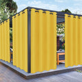PureFit Outdoor Curtains for Patio Waterproof Weatherproof, UV Resistant Outside Curtains for Gazebo, Front Porch, Pergola, Sun Blocking Privacy Curtain, 52W x 108L inch, 1 Panel, Yellow