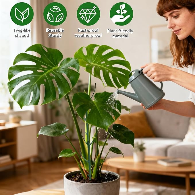5pack Adjustable Plant Support Pole – Stackable Indoor/Outdoor Support Pole with Clamps, Suitable for Supporting Monstera and Climbing Plants, Garden Accessories, Perfect Replacement for Plant Stakes