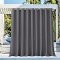 NICETOWN Patio Outdoor Curtain 140" Extra Wide Waterproof for Porch, Grommet Vertical Blinds Thermal Insulated Blackout Divider Drape for Outside Balcony/Lounge, Grey, 1 Panel, 108" Long
