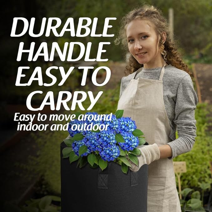 GROWTNT 10 Gallon Grow Bags 24 Pack,10 Gallon Fabric Pots,Garden Bags to Grow Vegetables,Planter Bag for Vegetables,Garden Pots with Two Handles.
