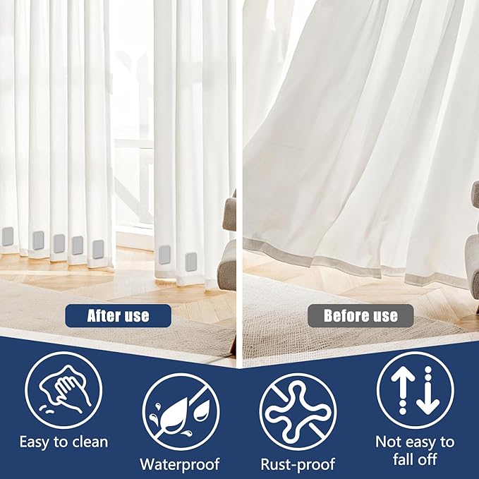 18pcs Outdoor Curtain Weights, Plastic Wrapped Magnetic Drapery Weights, Waterproof Heavy Duty Curtain Magnets for Heavy Wind, Outside Curtain, Shower Curtain, Tablecloth, Flag (Grey)