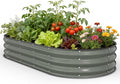 Galvanized Raised Garden Bed 6x3x1 FT, Oval Metal Raised Garden Bed Outdoor Planter Box with Open Bottom, Rust-Resistant Steel Garden Bed for Vegetables Herbs Flowers, Easy Assembly