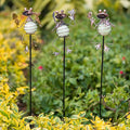 3 Pack Decorative Garden Stakes,Frog Waterproof Metal Spring Decor,Outdoor Decorations Yard Art Garden Stakes for Patio Yard Porch Decor