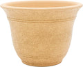 The HC Companies Sierra Round Self-Watering Pot - Lightweight Plastic Planter for Herbs & More - Durable Plant Pots for Indoor Plants & Outdoor Plants (13” Arizona Sand, Pack of 1)