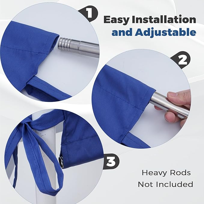 Universal Waterproof Pergola Canopy Shade Cover Replacement - 17'x6.8' Outdoor Sun Shades Canopy Top for Patio Gazebo Deck Balcony Porch, Cover Only (Blue)