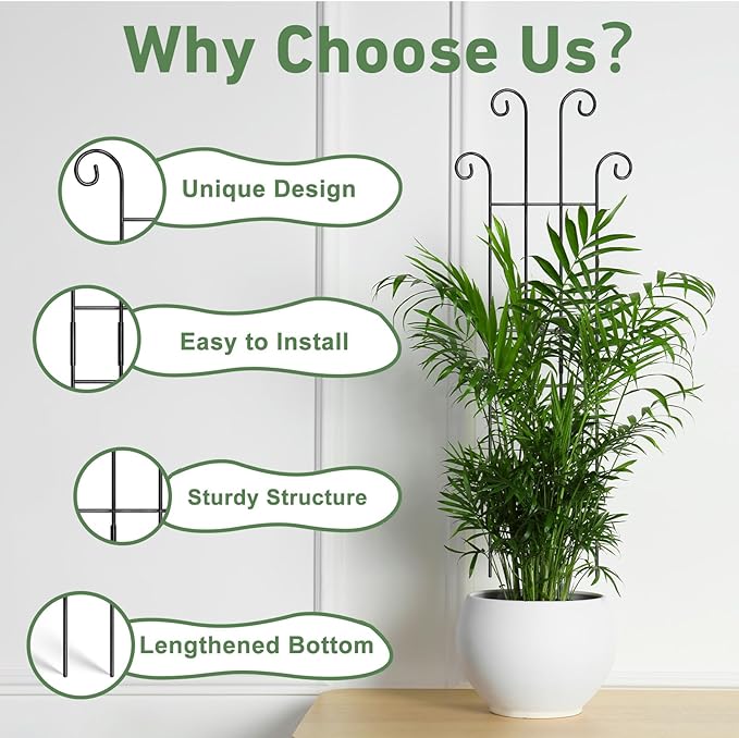 32.6in Tall Plant Trellis Indoor, Metal Garden Trellis for Climbing Plants, Expandable Trellis for Potted Plants for Ivy Pothos Hoya Monstera, 4 Pack