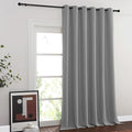 NICETOWN Blackout Sliding Glass Door Curtains, Room Darkening Thermal Insulated Curtains for Living Room Bedroom, Extra Wide Window Drapes, 1 Panel, W80 x L118, Silver Grey
