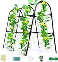 Cucumber Trellis for Raised Bed, U-Shape Garden Arch Metal Support for Climbing Plants, Metal Arch Plant Support Vegetables Trellis, Plant Support for Vine (Black, 31.5 * 30 * 47inch(L*W*H))