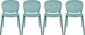 2xhome Set of 4 Patio Dining Chairs | Modern Stackable Outdoor Pool Side Chair | Weather Resistant Plastic for Yard, Porch, Balcony, Kitchen, Teal