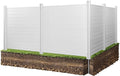 VEVOR Outdoor Privacy Screens, 50" W x 50" H Air Conditioner Fence, Pool Equipment Enclosure, Horizontal Vinyl Privacy Fence, Perfect to Enclose Trash Can and A/C Units (4-Panel)