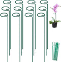 FEED GARDEN 24 Inch 12 Pack Plant Support Stakes, Metal Garden Flower Stakes and Supports for Outdoor Plants, Plant Stem Support with 24 Twist Ties for Amaryllis Lily Rose Peony Tomatoes Gladiolus