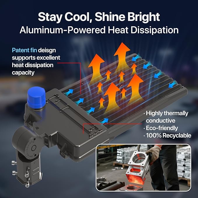 HYPERLITE LED Parking Lot Lights Outdoor - 400W 60000lm UL Listed Led Parking Lights Dusk to Dawn - 5000K Slip Fitter Mount LED Pole Light for Stadium Street Barn Yard Driveway Roadway - AC100-277V