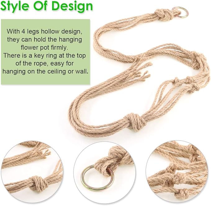 Keadic 6Pcs Macrame Plant Hanger, 3 Sizes Indoor Hanging Plant Holder Hanging Plant Holder Plant Hangers Hanging Planters for Indoor Plants for Home Patio Garden