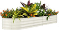 Garvee Galvanized Raised Garden Bed Outdoor, 8x2x1.5 ft Metal Planter Box for Flowers Vegetables, Rust-Resistant Raised Garden Beds for Gardening, Easy Assembly Outdoor Garden Box & Planters, Beige