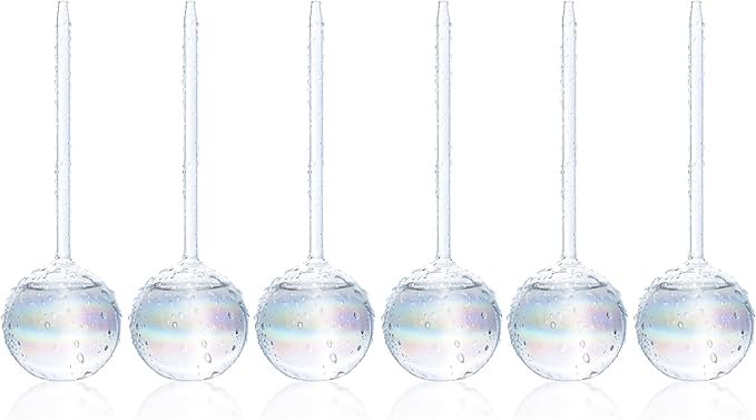 Clear Plant Watering Globes Set of 6 - Large Self Watering Globes for Indoor & Outdoor Plants - Automatic, Glass Watering Bulbs for Daily Use, Plant Watering Devices