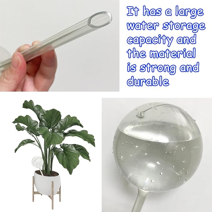 10 PCS Large Clear Plastic Watering Globes,Plant Self-Watering Bulbs,Flower Automatic Water Device,Garden Waterer for Plant Indoor Outdoor Plants Flowers