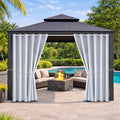 Water Proof Outside Curtains with Grommet Top for Porch, W84 x L95 Thermal Insulated Washable Light Block Outdoor Divider Drapes for Patio Gazebo Deck Pool Area Pergola Cabana (2 Panels)