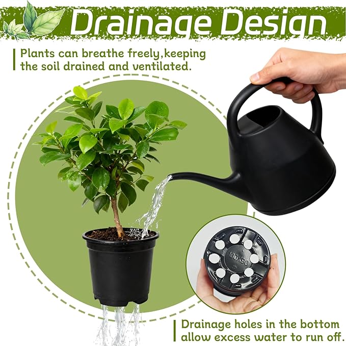 120 Packs Flexible Plastic Nursery Pots,4 Inch Thickened Soft Plastic Pots with Drainage Holes,Garden Seedling Pot for Succulents,Transplanting,Cuttings(Black)