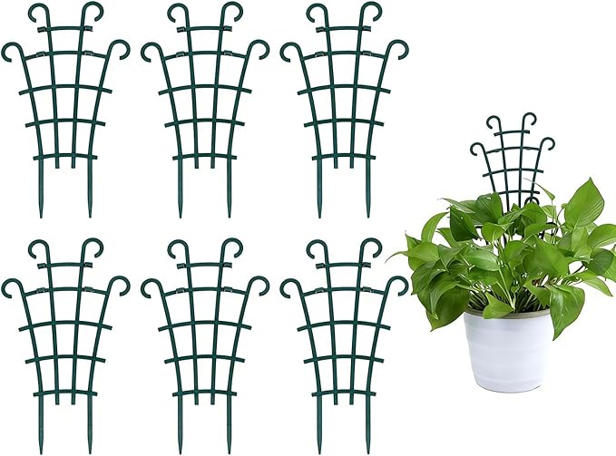 Indoor Small Trellis, 6Pcs Plant Trellis for Climbing Plants Trellis for Potted Plants Stackable Plastic Pot Plant Support Trellis for Indoor Outdoor Hoya Vines Pothos Houseplants