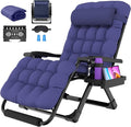 Suteck Oversized Zero Gravity Chair,33In XXL Outdoor Recliner Chair w/Removable Cushion&Headrest, Camping Lounge Chair w/Upgraded Lock&Footrest, Reclining Patio Chairs for Indoor Outdoor,500LBS