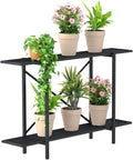 Zhongma 2 Tier Metal Sturdy Heavy Plant Stand, Narrow Plant Stand Indoor and Outdoor, L45.67 x W10.3 x H27.5 inch, 440 LBS Capacity & Heavy Duty Construction. …