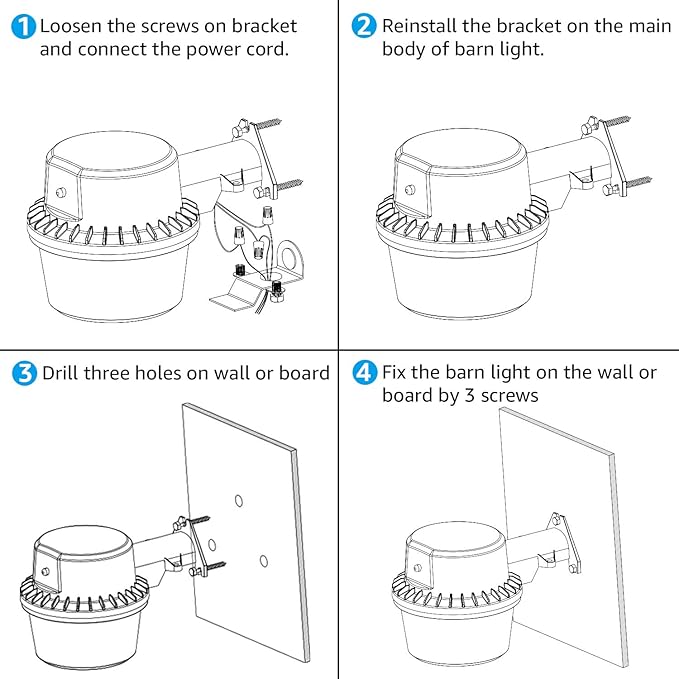 TORCHSTAR LED Barn Light, Dusk to Dawn Area Lights with Photocell, Outdoor Security Flood Lighting, ETL & FCC Listed, IP65 Waterproof, Aluminum Housing, 110-277V, Garage, Yard, 5000K Daylight, Bronze