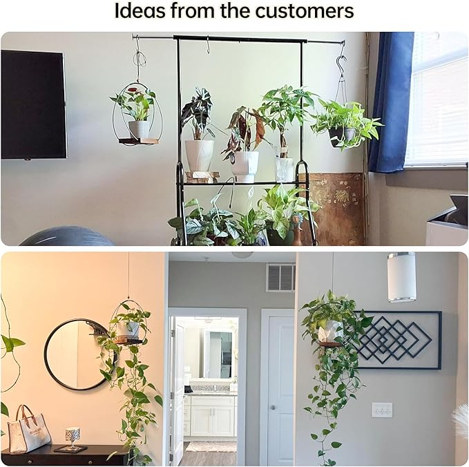 Hanging Planter for Indoor Plants - Outdoor Plant Hanger, Mid Century Metal Plant Hanger, Indoor Conner Ceiling, Gift for Mom, Plant Lovers, Housewarming