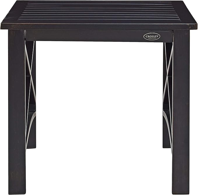 Crosley Furniture Kaplan Weather Resistant Metal Outdoor Side Table for Patio, Deck, Porch, Oiled Bronze