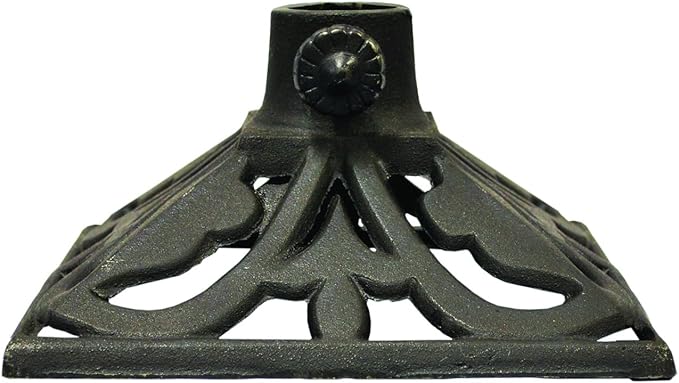 TIKI Cast Iron Torch Stand/Heavy-Duty Freestanding & Weather-Resistant_Torch Base for Patio, Garden, Deck & Backyard/Fits Torch Poles 0.75" to 1.25" – 9" x 9", Black (Pack of 4)