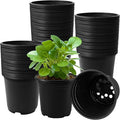 OJYUDD 120 Pcs 0.5 Gallon Black Plastic Plant Nursery Pots,Plant Seedling Pots with Drainage Holes,Black Flower Planting Container for Seedlings Transplanting,Planting,Succulent