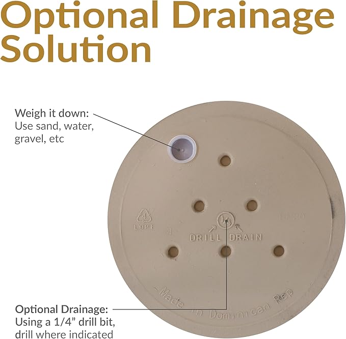 Sunnydaze 20-Inch Anjelica Large Plastic Pot for Plants - Outdoor Double-Walled Large Plastic Planter with Drillable Drainage Holes - Beige - 2pk