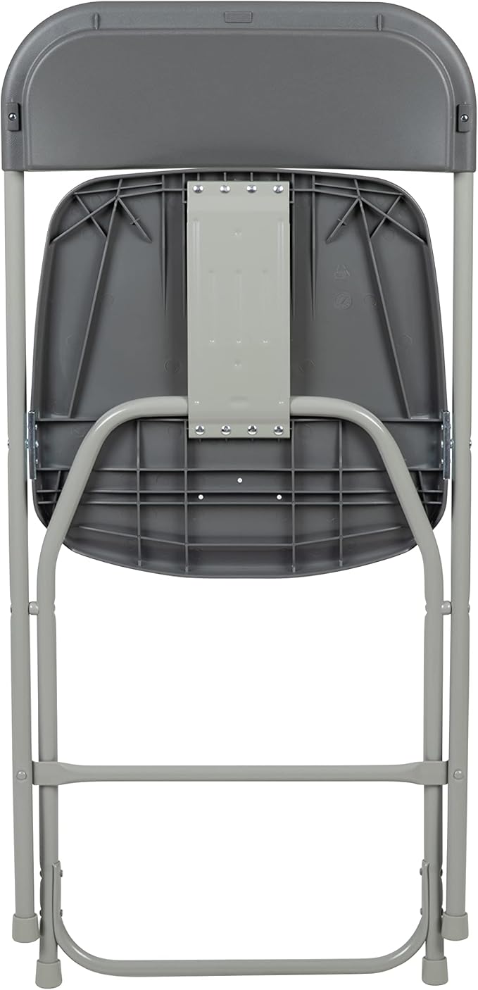 Flash Furniture Hercules Series Plastic Folding Chair - Grey - 6 Pack 650LB Weight Capacity Comfortable Event Chair-Lightweight Folding Chair
