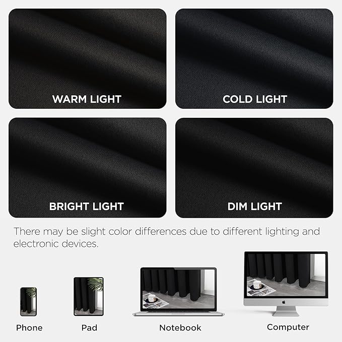 Joydeco Blackout Door Curtain for Doorway Privacy 80 Inches Long, Grommet Closet Curtain for Open Closet, Room Divider for Bedroom Living Room (Black, 32Wx80L, 1 Panel)