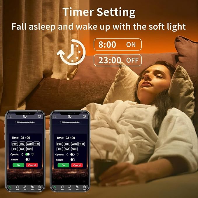 KSIPZE Led Lights for Bedroom 48ft Led Strip Lights with Remote RGB Color Changing Music Sync Bluetooth Smart App Control for Room Bedroom Lighting Flexible Home Décor