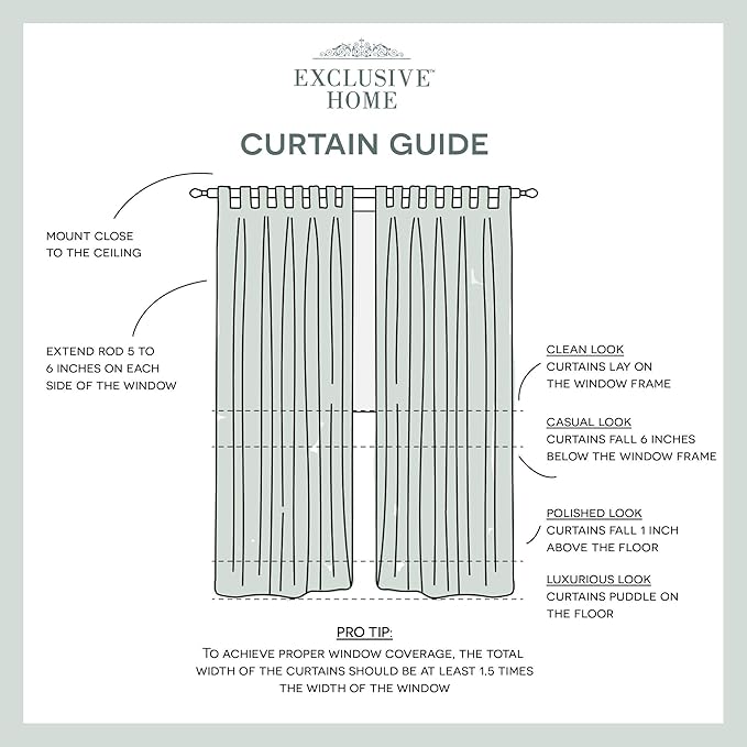 Exclusive Home Cabana Solid Indoor/Outdoor Light Filtering Hook-and-Loop Tab Top Curtain Panel Pair, 54"x108", Charcoal