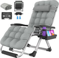 Suteck Oversized Zero Gravity Chair, 29In XL Outdoor Recliner Chair w/Removable Cushion&Headrest, Camping Lounge Chair w/Upgraded Lock&Footrest, Reclining Patio Chairs for Indoor Outdoor,500LBS