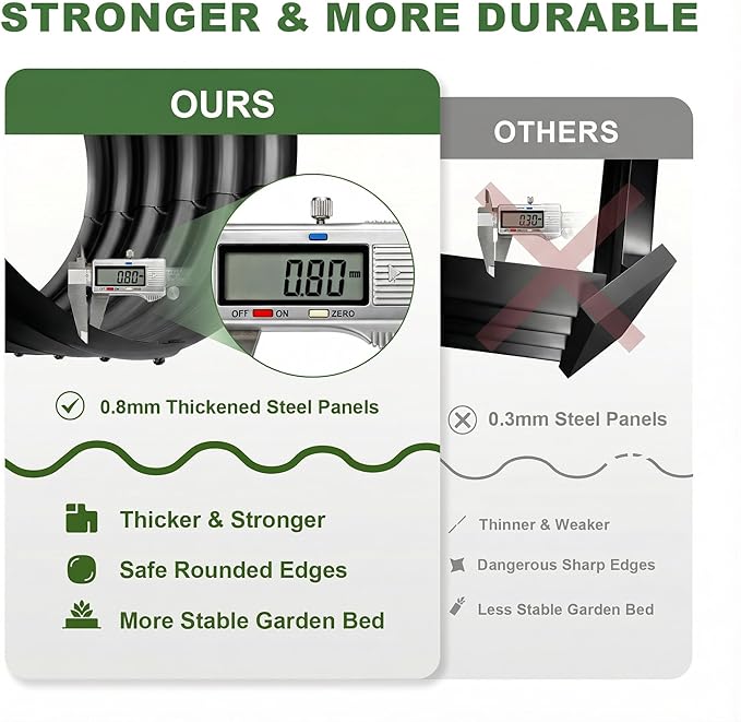 AHEONLAR 3 Pack 4×2×1.5ft Galvanized Raised Garden Beds Outdoor, Sturdy Planter Boxes for Vegetables, Fruits, Flowers and Plants, Easy Assembly, Black