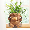 Swing Highland Cow Hanging Planters for Indoor Plants, Cute Small Planter Pot for Indoor Outdoor Plants, Succulent Pots with Drainage Hole, Unique Funny Hanging Plant Flower Pot, Gift Ideas