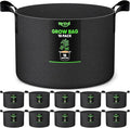 15 Gallon 10-Pack Plant Grow Bags: 350G Thickened Nonwoven Potato Grow Bags with Handles, Black Fabric Flowers Pots Felt Garden Bags, Gardening Supplies for Growing Vegetable Fruit Tomato Herbs